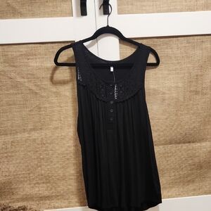 Maurices Black Embellished Pleated Tank Top